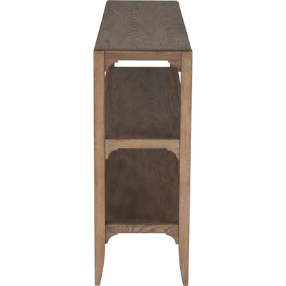 Callahan Console Table by Fairfield Chair in brown and louve. Made from high pressure laminate, red oak solids, veneers in a unique style.