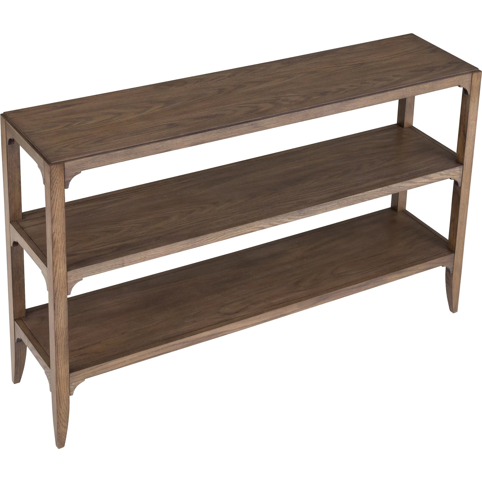 Callahan Console Table by Fairfield Chair in brown and louve. Made from high pressure laminate, red oak solids, veneers in a unique style.