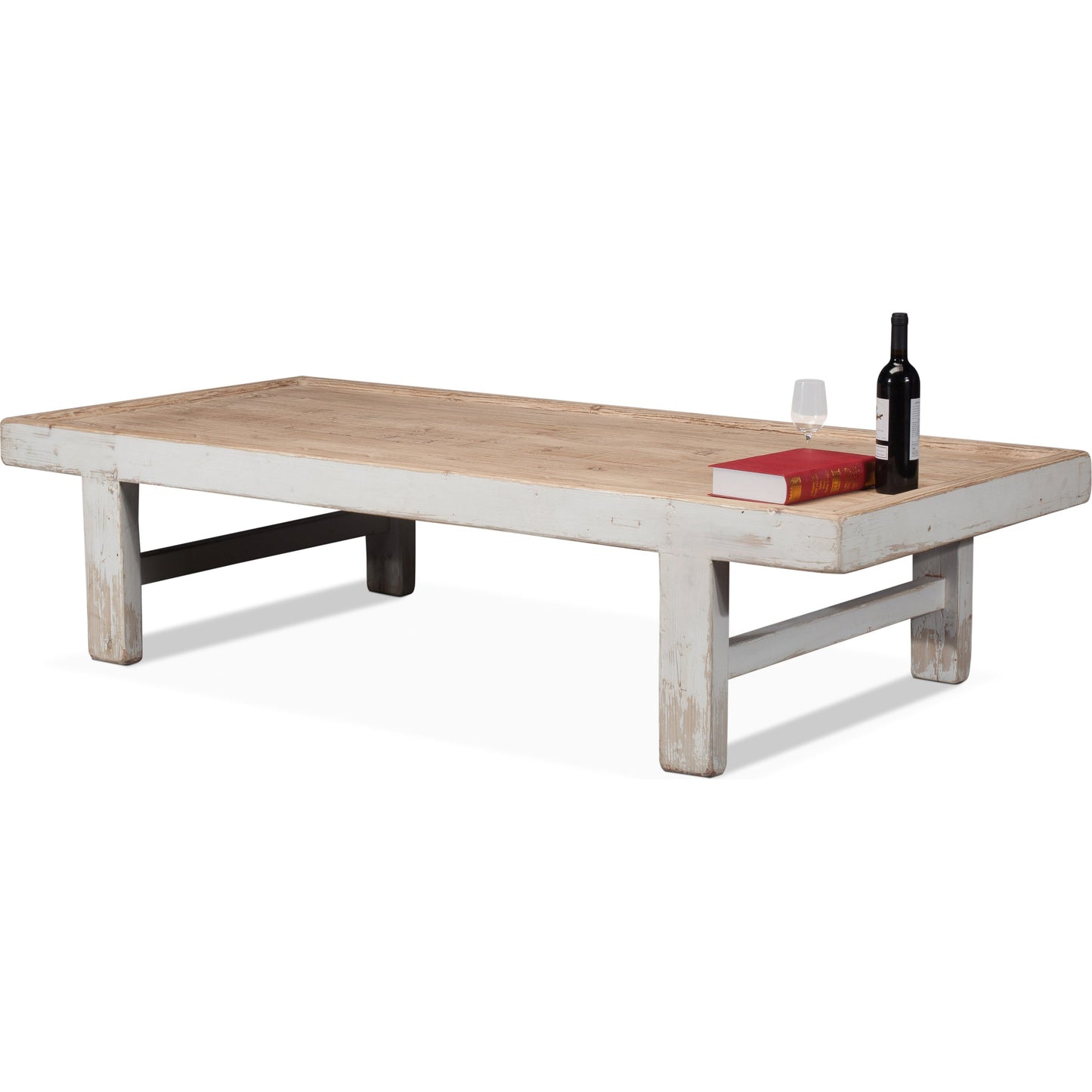 003 SR-857828 | Additional Silo | Wood Panel Coffee Table by Sarreid Ltd. in white. Made from pine in a cottage & farmhouse style.