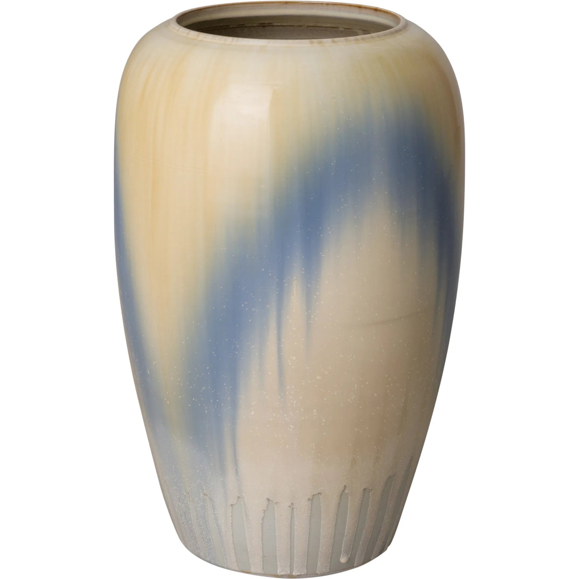 Vase by Emissary in falling rain and glossy glaze. Made from porcelain in a unique style.
