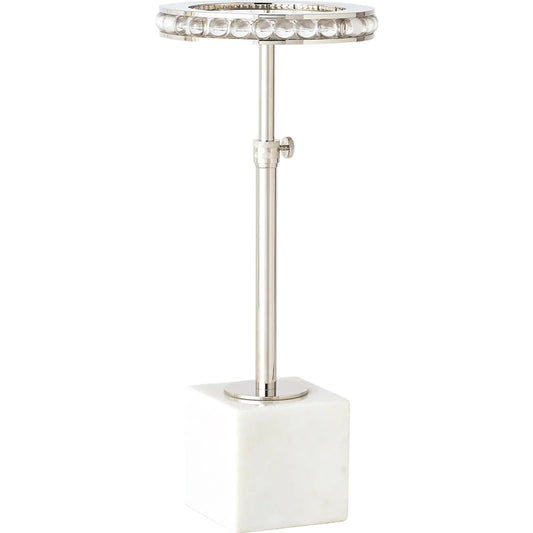 Margot Side Table by Global Views. Made from brass, marble, acrylic in a transitional style.