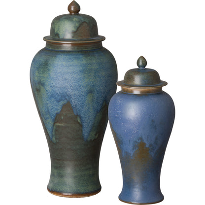Ginger Jar by Emissary USA in verdi blue. Made from unique in a traditional style.