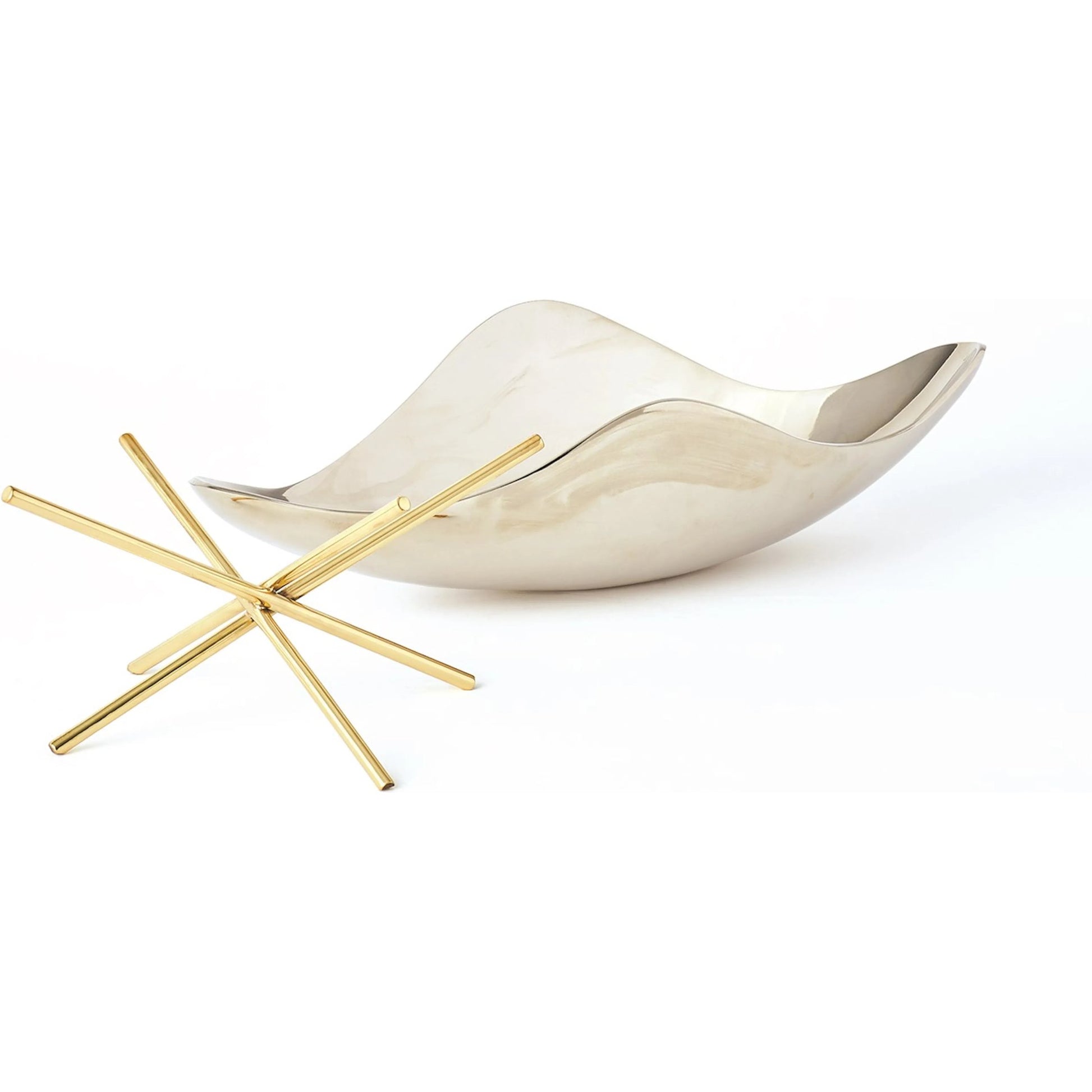 Thistle Decorative Bowl with Brass Stand by Global Views. Made from aluminum, brass in a modern style.