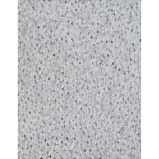 Mosaic Leather 4053 Rug by Exquisite Rugs in light silver, multi. Made from leather hide in a unique style.