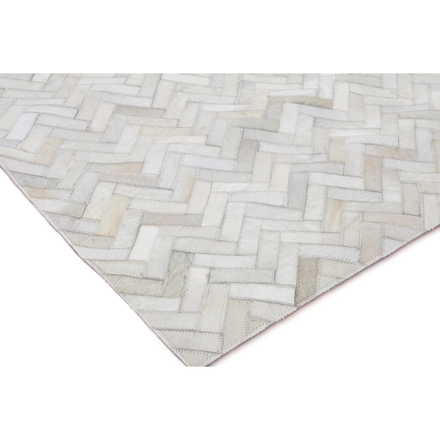 021 SI-2293673 | Closeup | Mosaic Leather Rug by Exquisite Rugs. Made from leather hide in a unique style.