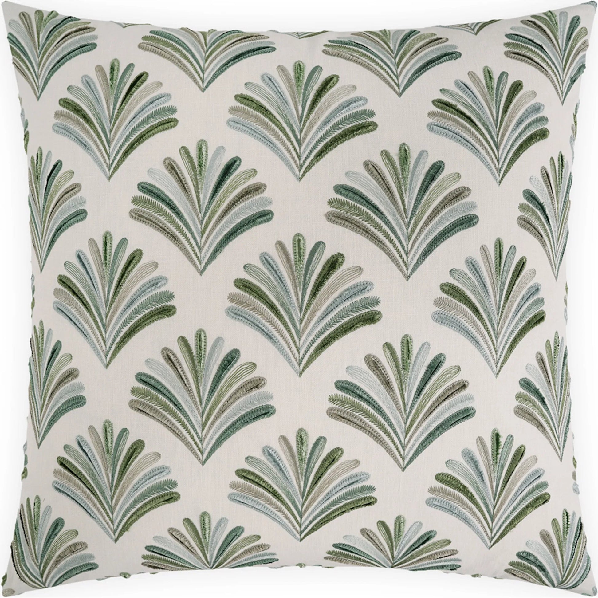 Aruba Pillow by DV Kap Home in beige, green. Made from 50% polyester, 50% cotton in a modern style.