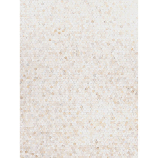 Mosaic Leather 4058 Rug by Exquisite Rugs in ivory. Made from leather hide in a unique style.