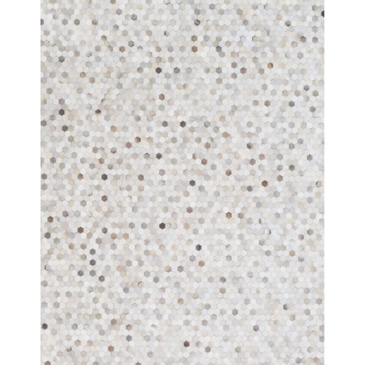 Mosaic Leather 4059 Rug by Exquisite Rugs in silver. Made from leather hide in a unique style.