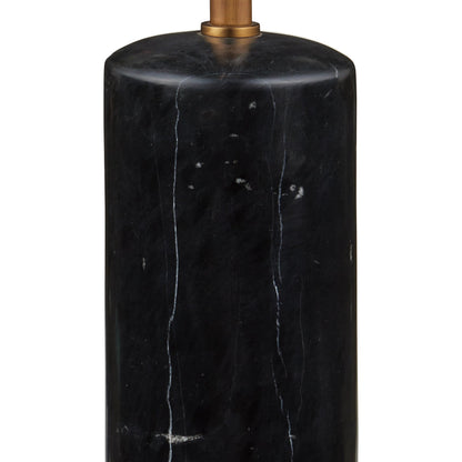 Martini Floor Lamp by Currey and Company in black, brushed brass. Made from marble, metal in a modern style.