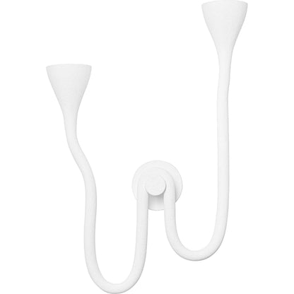 Anastasia Double Wall Sconce by Corbett in gesso white. Made from steel in a modern style.