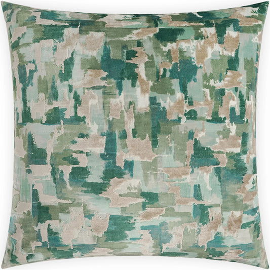 Pissarro Pillow by DV Kap Home in green, teal. Made from 54% polyester, 17% viscose, 29% cotton in a unique style.