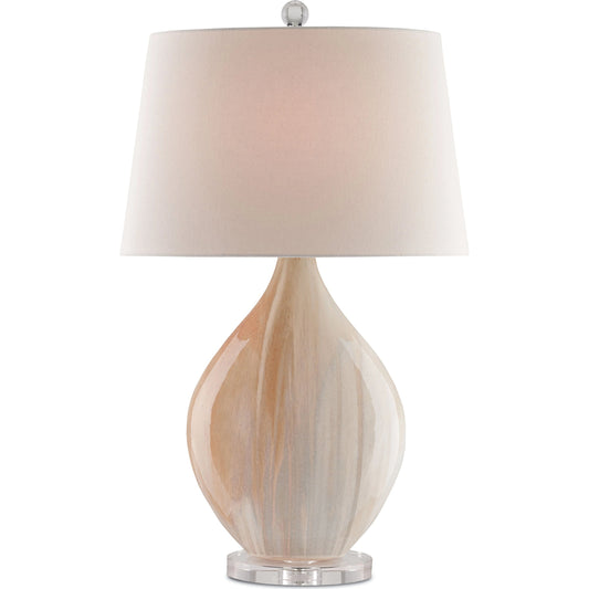 Opal Table Lamp by Currey and Company in amber, clear. Made from ceramic, acrylic in a coastal style.