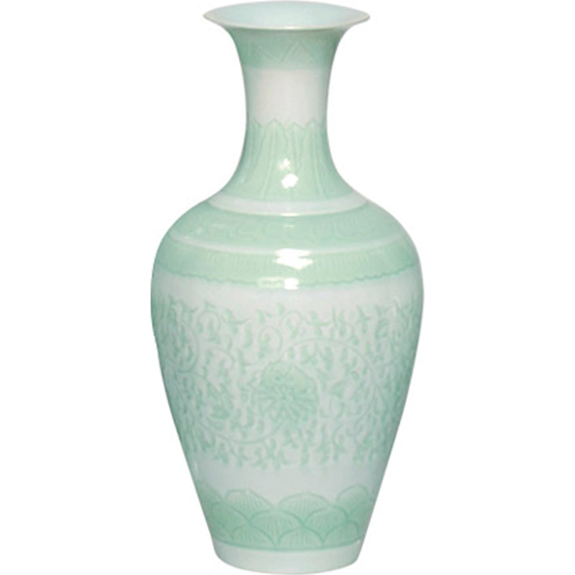 Thin Neck Vase by Emissary in design engrave. Made from unique in a traditional style.