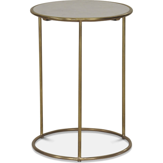 Side Table by Sarreid Ltd. in gold. Made from marble, brass in a transitional style.