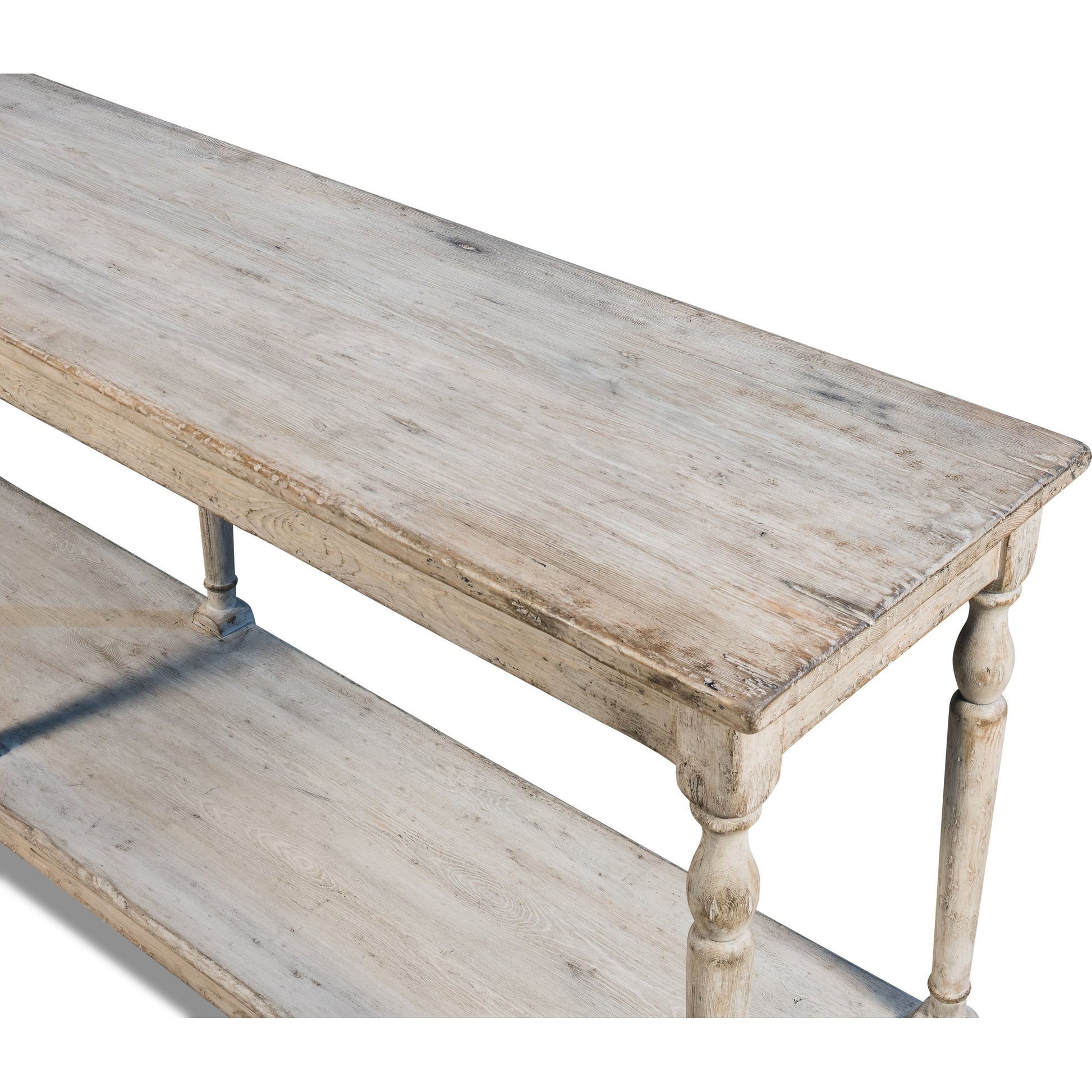 Jensen Console by Sarreid Ltd. in gray and stony grey finish. Made from pine in a cottage & farmhouse style.