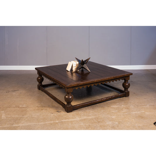 Durand Coffee Table by Sarreid Ltd. in brown and dark brown finish. Made from elm in a traditional style.
