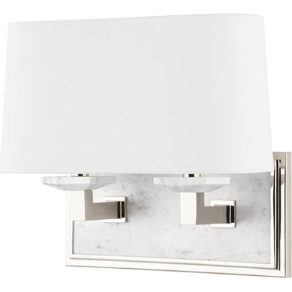 Elwood Bath Sconce by Hudson Valley in aged brass. Made from steel in a transitional style.