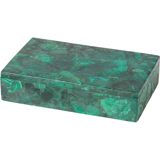 Malachite Stone Box by Global Views. Made from malachite in a eclectic & global style.