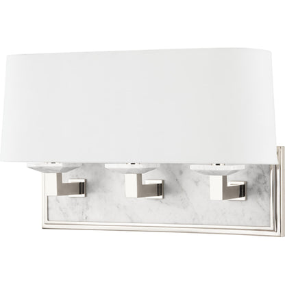 Elwood Bath Sconce by Hudson Valley in aged brass. Made from steel in a transitional style.