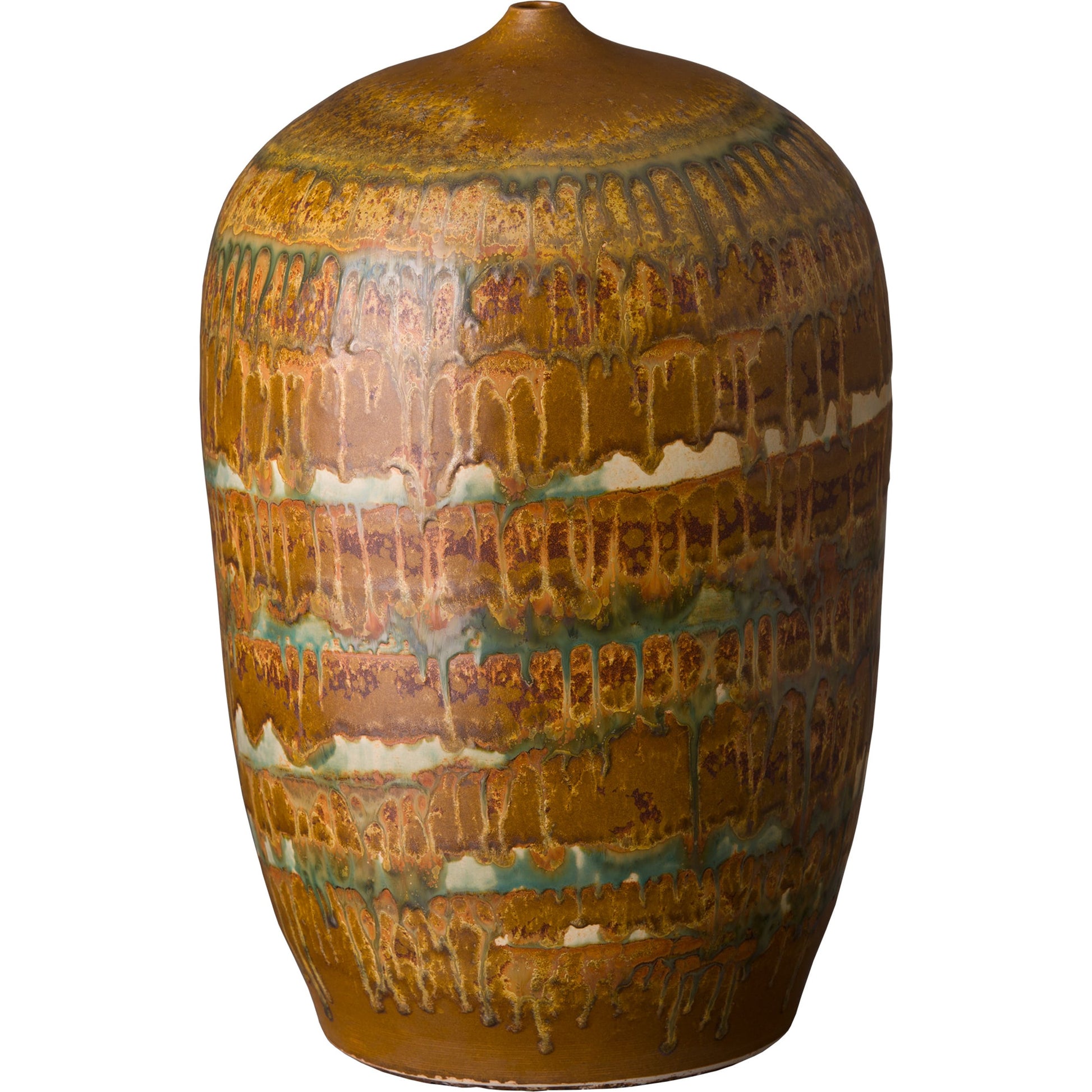17.5 in. Tall Cocoon Vase by Emissary in nutshell brown. Made from unique in a transitional style.