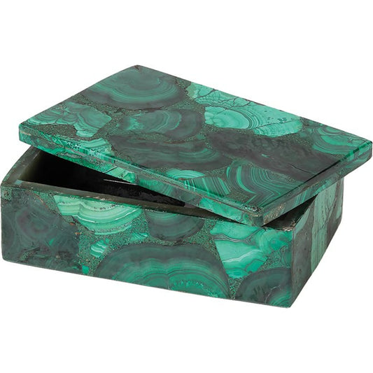 Malachite Stone Box by Global Views. Made from malachite in a eclectic & global style.