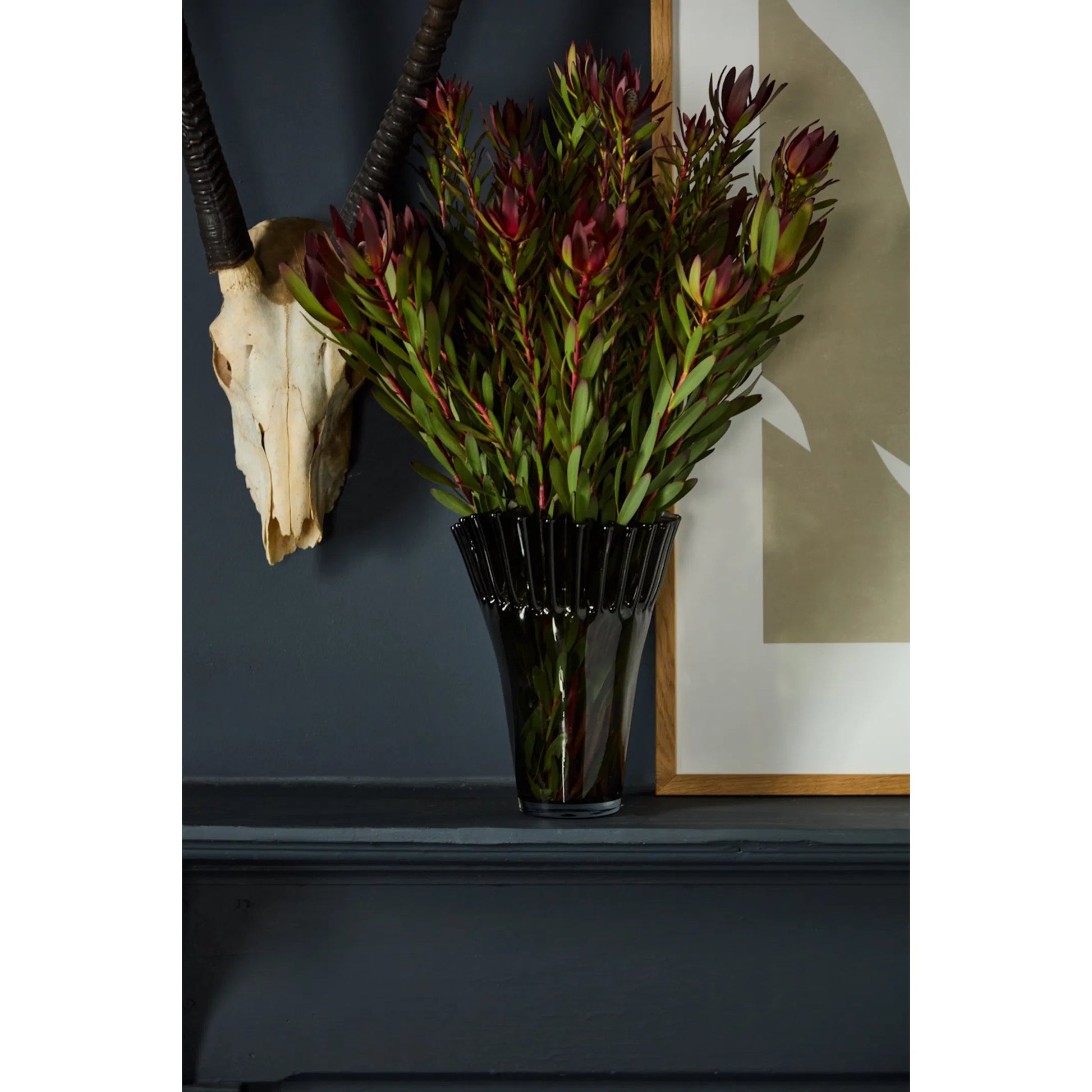 Lolanthe Vase by Accent Decor in black. Made from glass in a unique style.