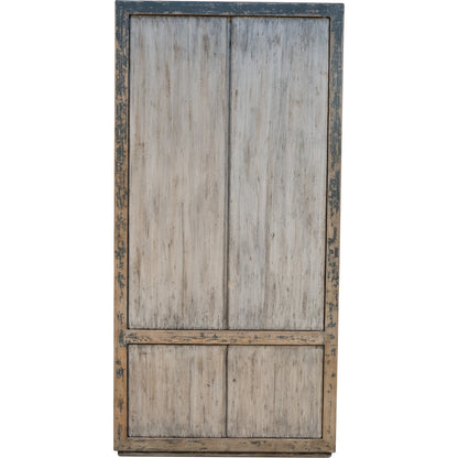 Chamonix Cupboard by Sarreid Ltd. in gray and 3 removable shelves. Made from pine in a cottage & farmhouse style.