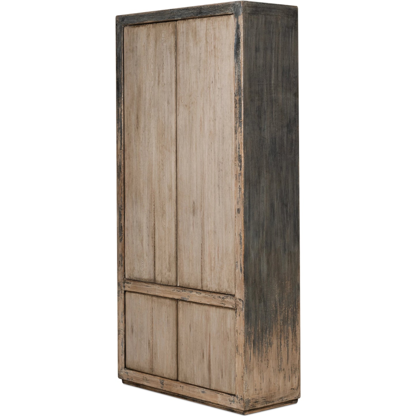 005 SR-857550 | Additional Silo | Chamonix Cupboard by Sarreid Ltd. in gray and 3 removable shelves. Made from pine in a cottage & farmhouse style.