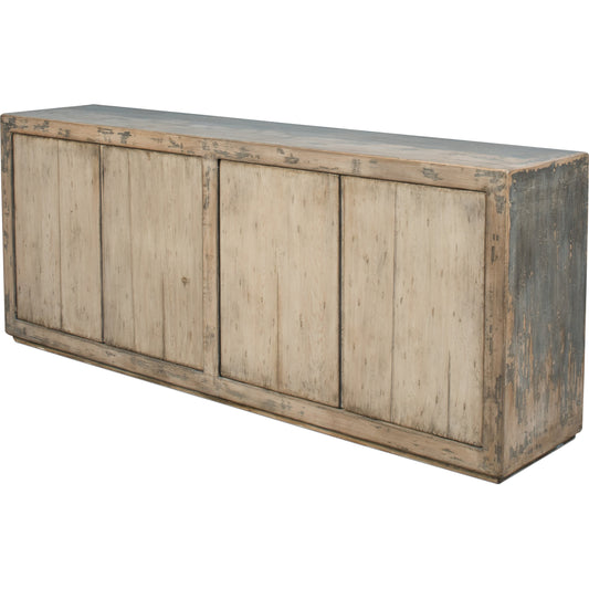 St Martin Sideboard by Sarreid Ltd. in gray and soft grey 2 removable shelves. Made from pine in a cottage & farmhouse style.