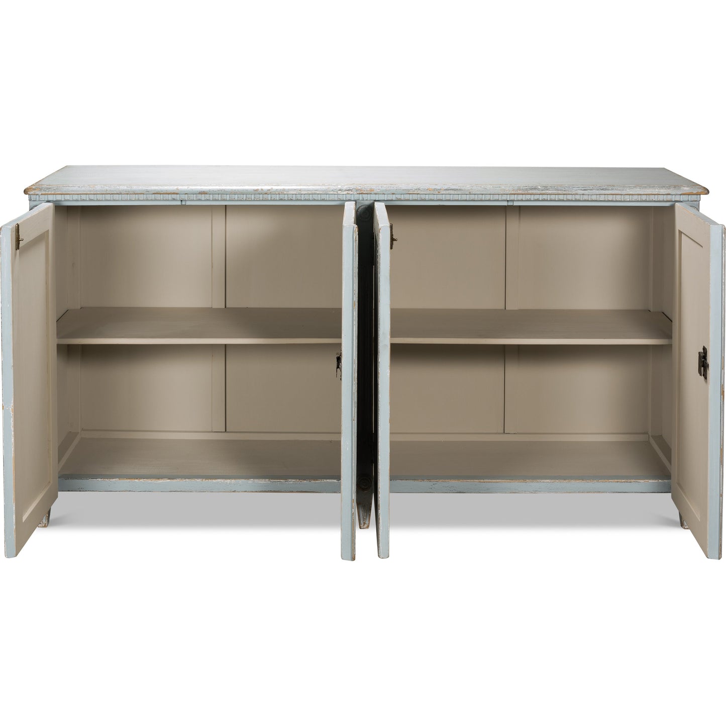 003 SR-858043 | Additional Silo | Roanne Sideboard by Sarreid Ltd. in blue and 2 removable shelves. Made from pine in a cottage & farmhouse style.