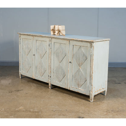Roanne Sideboard by Sarreid Ltd. in blue and 2 removable shelves. Made from pine in a cottage & farmhouse style.