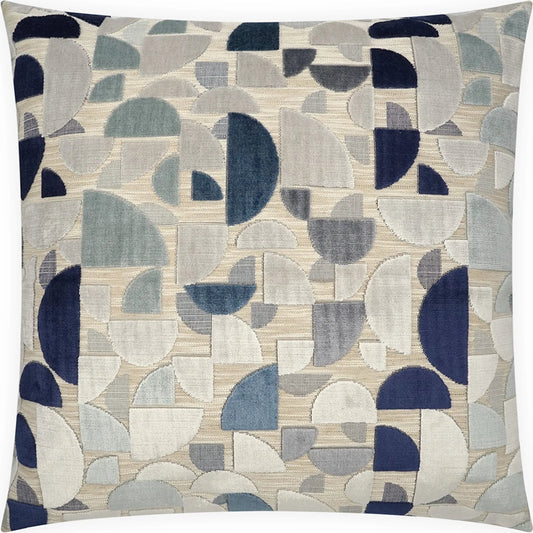 Perfect Curve Pillow by DV Kap Home in blue, grey, mist. Made from 52% viscose, 23% polyester, 21% cotton, 4% linen in a unique style.