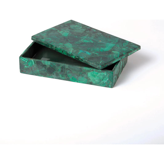 Malachite Stone Box by Global Views. Made from malachite in a eclectic & global style.