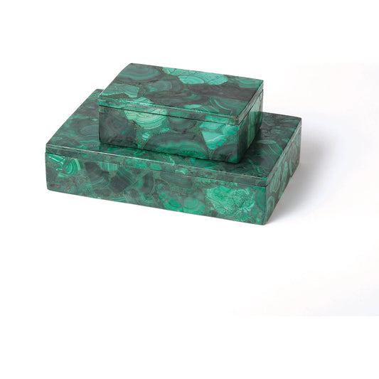 Malachite Stone Box by Global Views. Made from malachite in a eclectic & global style.