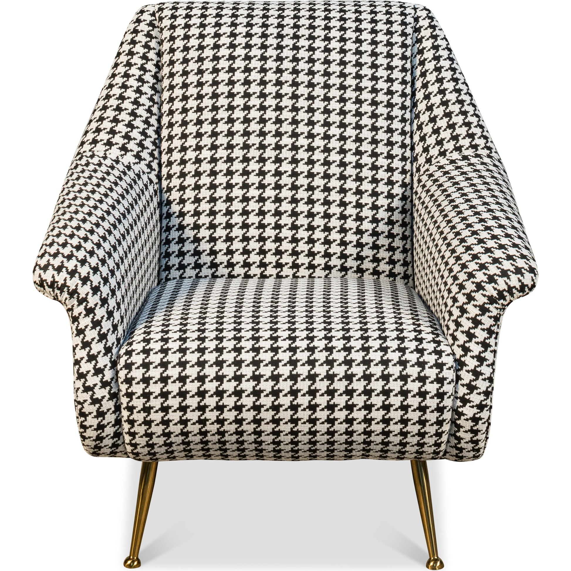 Ziegfeld Armchair by Sarreid Ltd. in black and zucca linen golden stainless steel. Made from linen, stainless steel in a modern style.