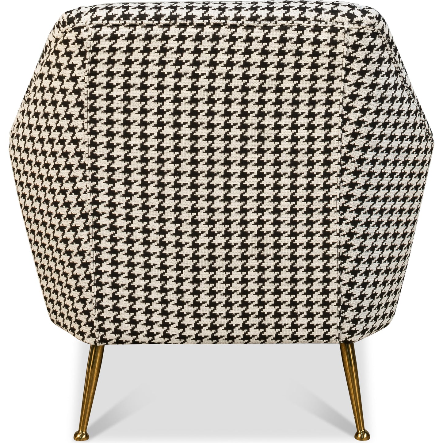 004 SR-858311 | Additional Silo | Ziegfeld Armchair by Sarreid Ltd. in black and zucca linen golden stainless steel. Made from linen, stainless steel in a modern style.