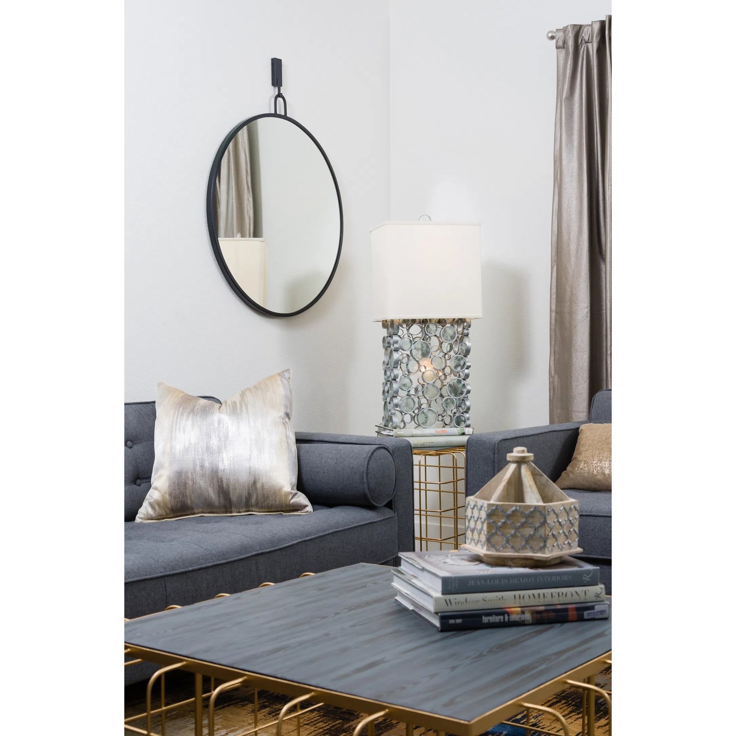 005 SI-2537027 | Lifestyle | Stopwatch Round Accent Mirror by Varaluz in bronze, brown. Made from steel in a unique style.