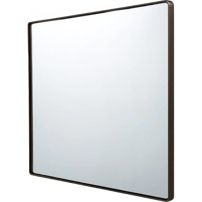 Kye Rectangular Rounded Wall Mirror by Varaluz in bronze, brown. Made from steel in a unique style.