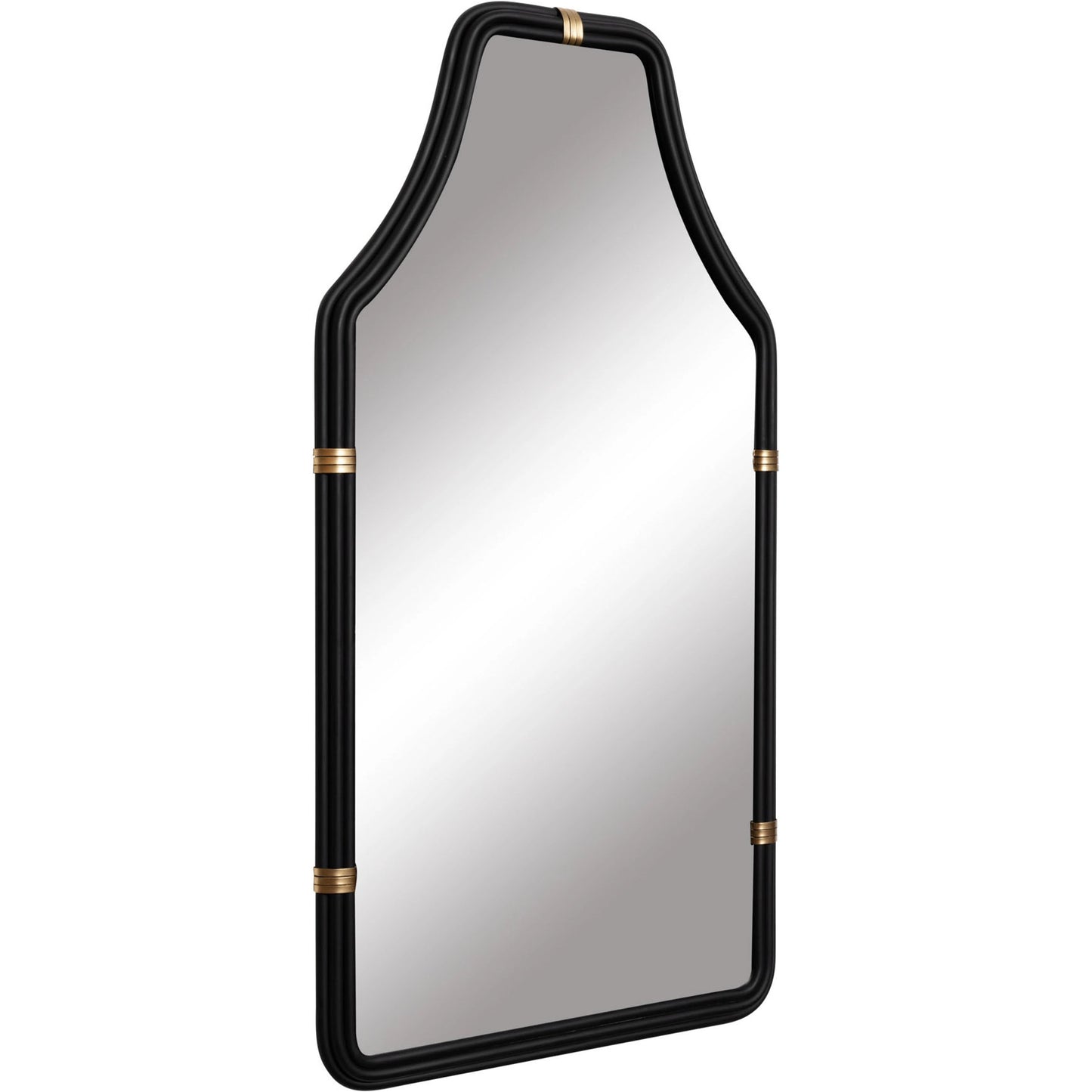 002 SI-2025832 | Primary Silo | Federal Case Wall Mirror by Varaluz in matte black/french gold. Made from unique in a modern style.