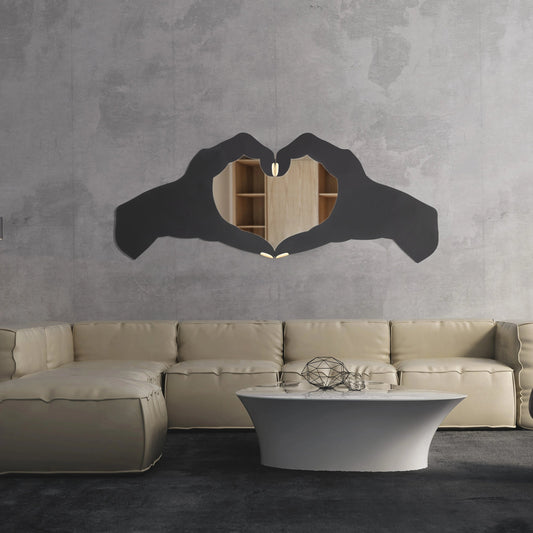 Loving Hands Wall Mirror by Varaluz in matte black/french gold. Made from unique in a modern style.
