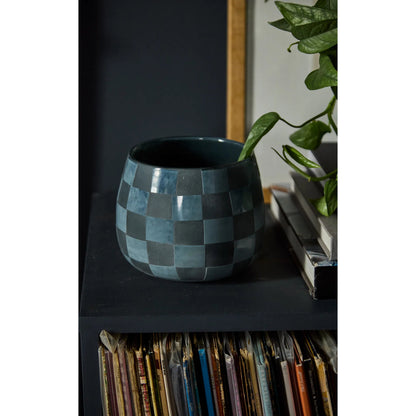 Enthia Vase by Accent Decor in blue. Made from glass in a unique style.