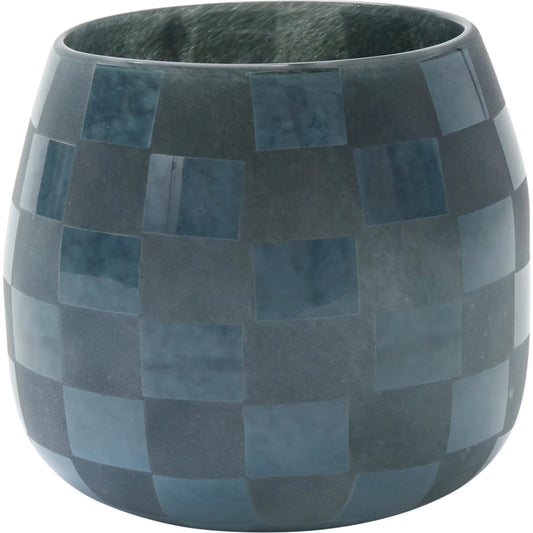 Enthia Vase by Accent Decor in blue. Made from glass in a unique style.