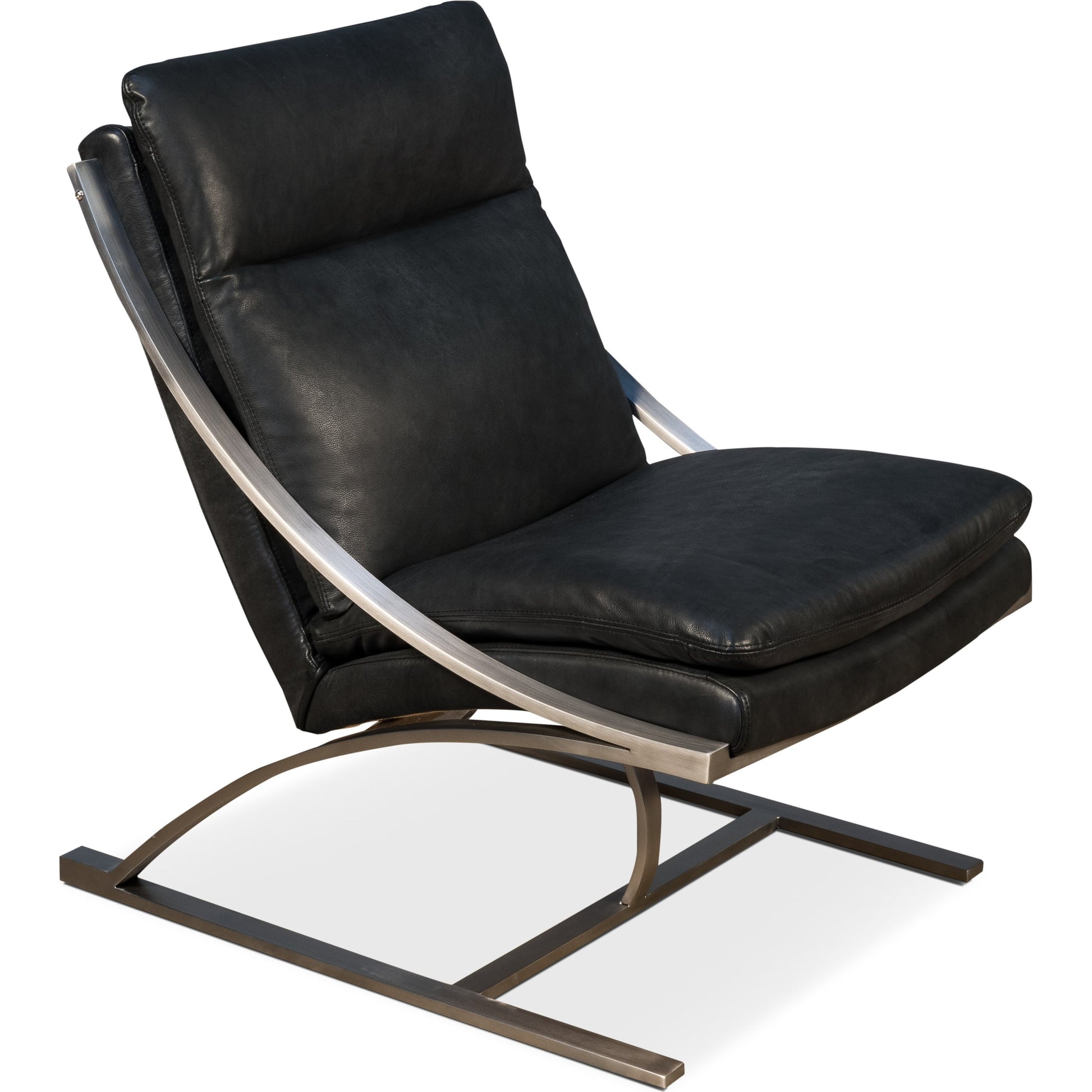 Mc Queen Chair by Sarreid Ltd. in brown and vintage cigar leather. Made from leather in a modern style.