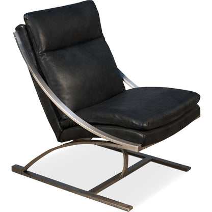Mc Queen Chair by Sarreid Ltd. in brown and vintage cigar leather. Made from leather in a modern style.