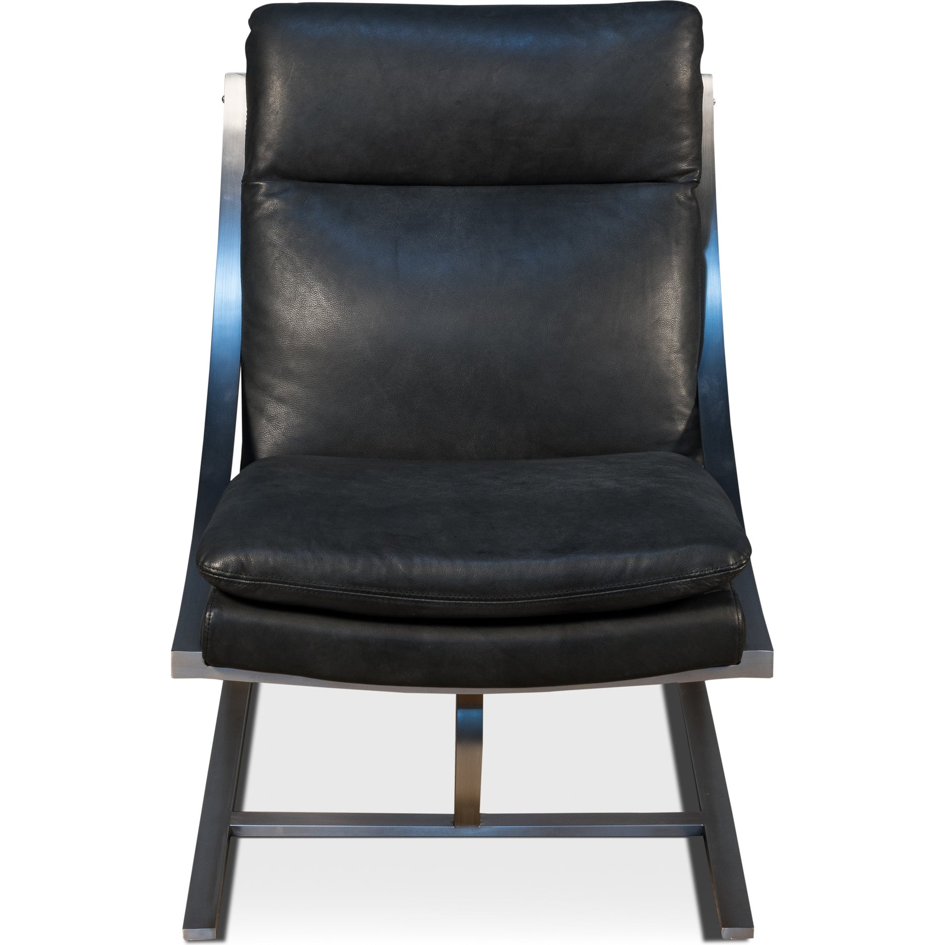 Mc Queen Chair by Sarreid Ltd. in brown and vintage cigar leather. Made from leather in a modern style.