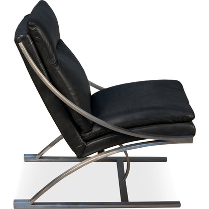 Mc Queen Chair by Sarreid Ltd. in brown and vintage cigar leather. Made from leather in a modern style.