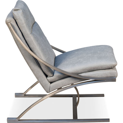 Mc Queen Chair by Sarreid Ltd. in brown and vintage cigar leather. Made from leather in a modern style.