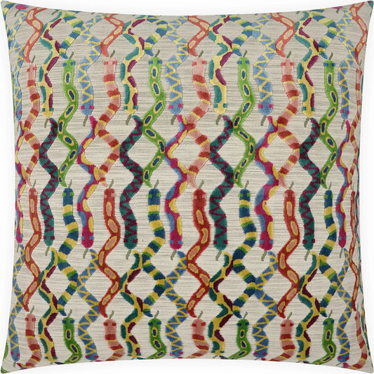 Slither Pillow by DV Kap Home in multi. Made from 19% polyester, 33% viscose, 48% cotton in a unique style.