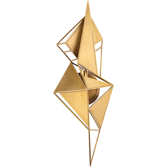 Freesia Wall Sconce by Corbett in vintage brass. Made from brass in a modern style.
