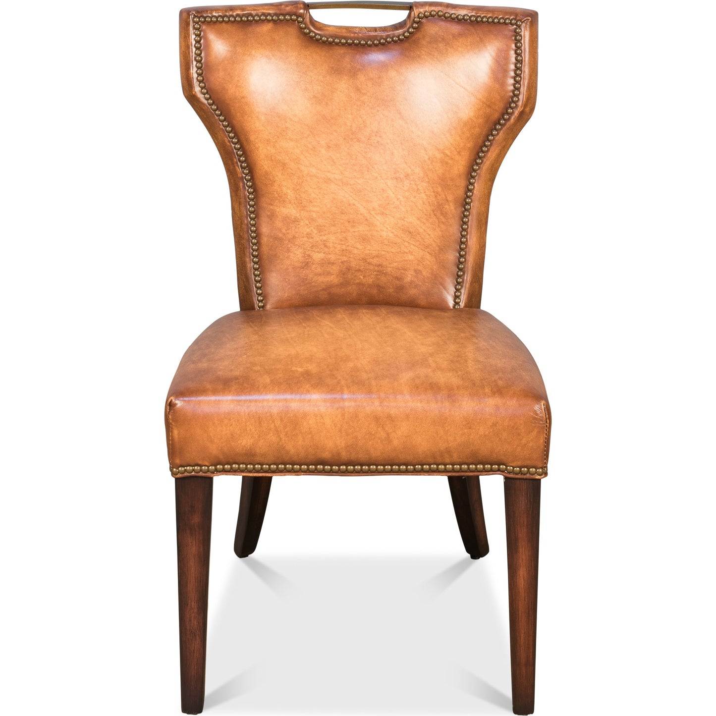 002 SR-857499 | Additional Silo | Broderick Dining Chair by Sarreid Ltd. in brown and carter brown leather. Made from wood, leather, iron in a rustic style.